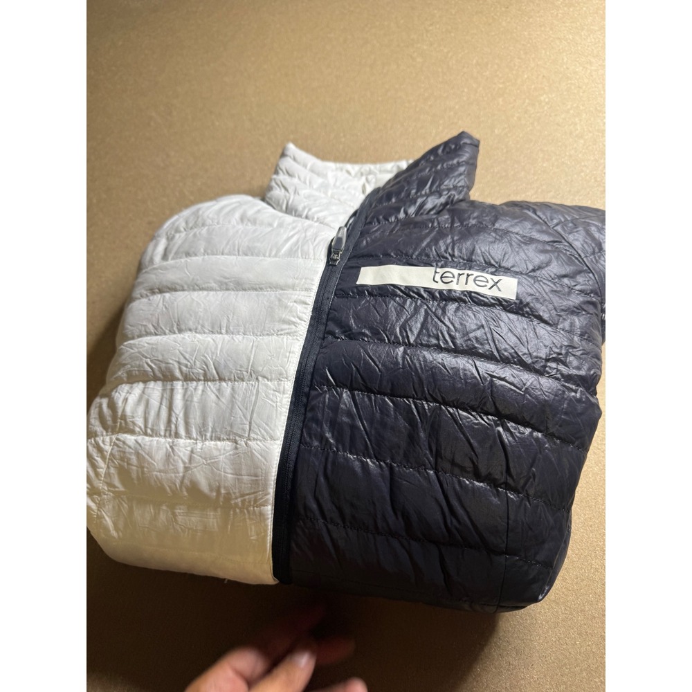 Adidas Terrex Primaloft Puffer Jacket Womens Small Black White Pertex Microlight